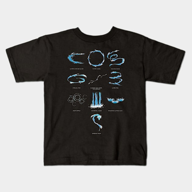 10 form of Water Kids T-Shirt by Draw Drew Drawn